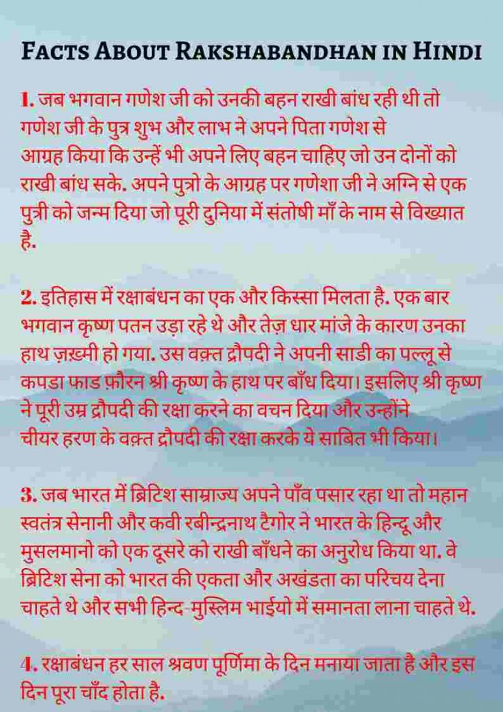 facts about rakhshabandhan rakhi in hindi